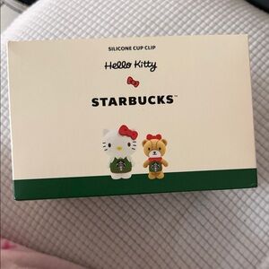 Starbucks Hello Kitty and Bear silicone clip cups.
